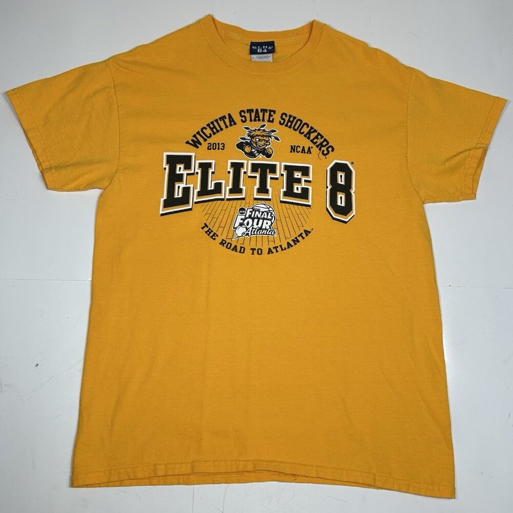 Blue 84 Wichita State Shockers 2013 Final Four Men Yellow T-Shirt NCAA Sz M